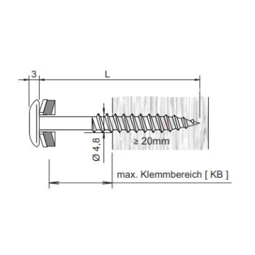 E-X T 20 -- 4.8 x 25 Fassadenschraube