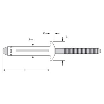 HUCK® Magna-Tite MTP-B6-5S Al/Al mit Dichtung 4.8 x 26 mm (1.3-7.9mm)