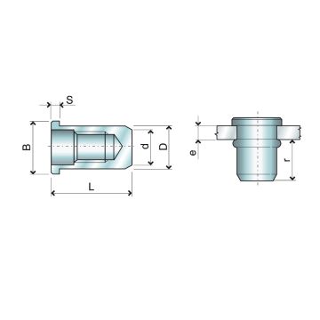 Nietmutter FTT/C Alu M 3 Flachkopf (0.3-1.8mm)