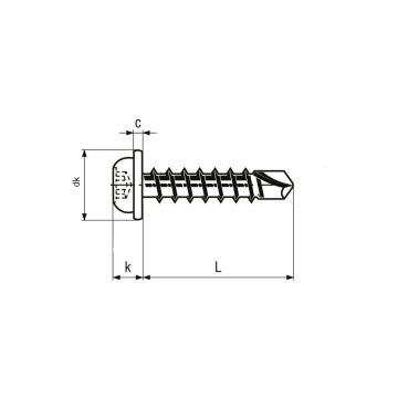 Linsenbohrschrauben INOX mit Bund DIN7504 I-4kt. 4.2 x 13mm