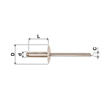 MULTI Grosskopf 16 Alu/Stahl 4.8 x 10 mm (1.6-6.4 mm)