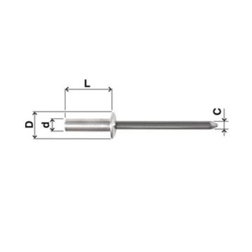 Becherniet Inox / Inox 3.2 x 8 mm (0.5-2.5mm)