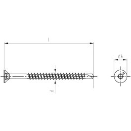 Senk-Bohrschraube 4.0 x 30mm Inox A2 mit Schaft TX 20