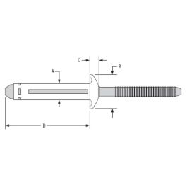 HUCK® Magna-Tite MTP-B6-5S Al/Al mit Dichtung 4.8 x 26 mm (1.3-7.9mm)