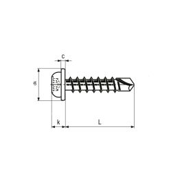 Linsenbohrschrauben INOX mit Bund DIN7504 I-4kt. 4.2 x 13mm